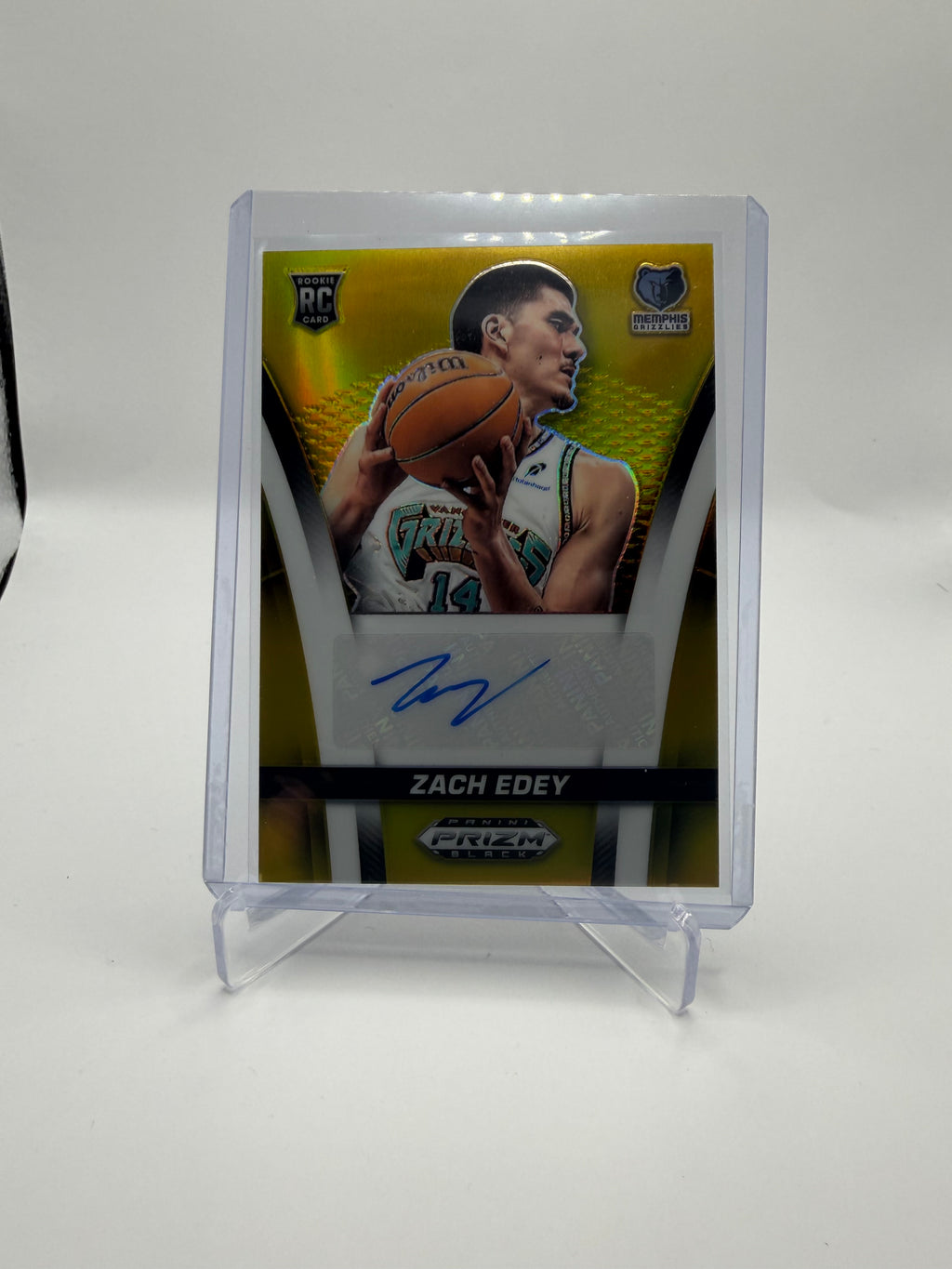 2024-25 Panini Prizm Black Basketball Zach Edey Rookie Autograph Gold Prizm /10 #FB-EDY