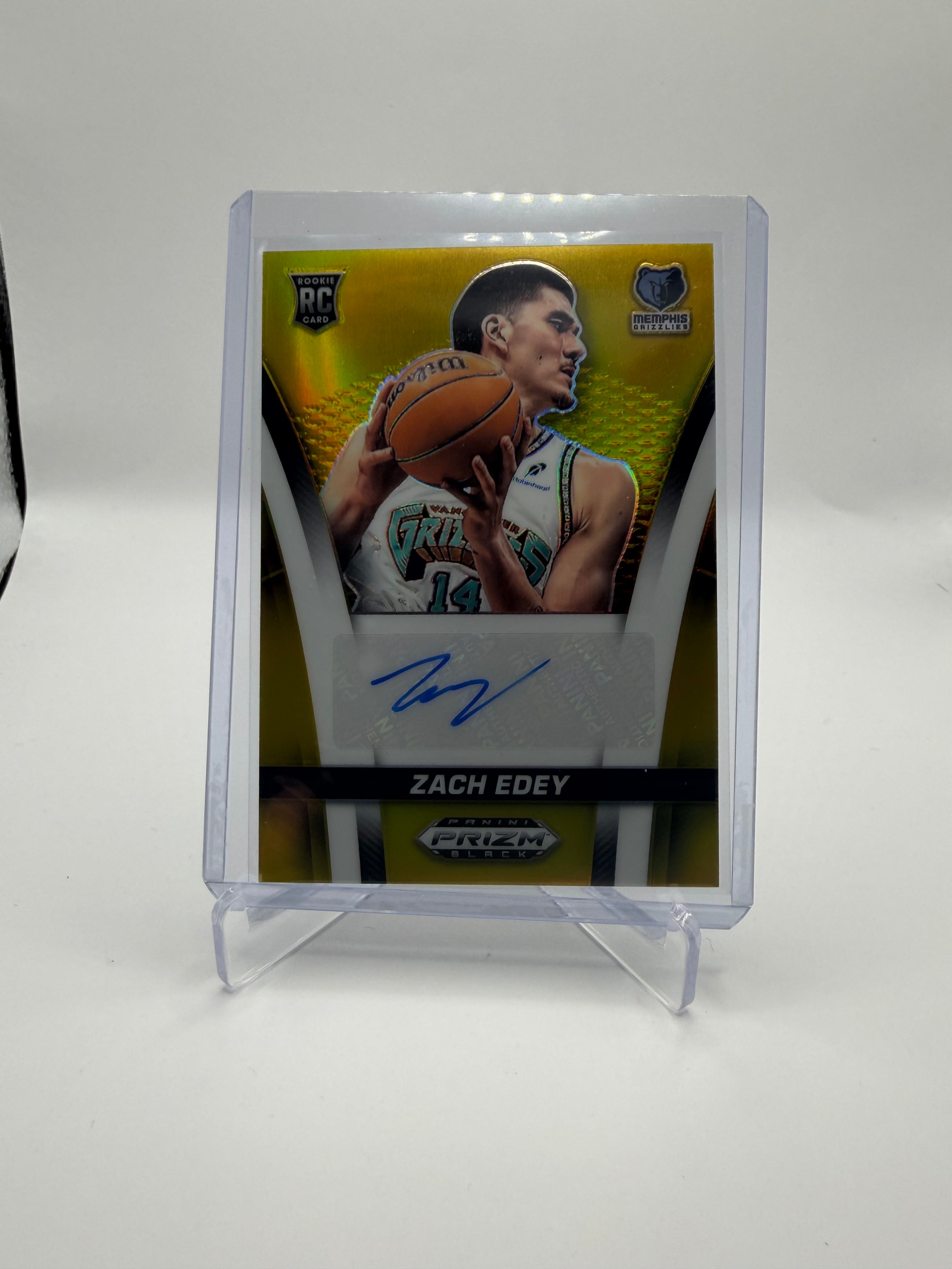 2024-25 Panini Prizm Black Basketball Zach Edey Rookie Autograph Gold Prizm /10 #FB-EDY