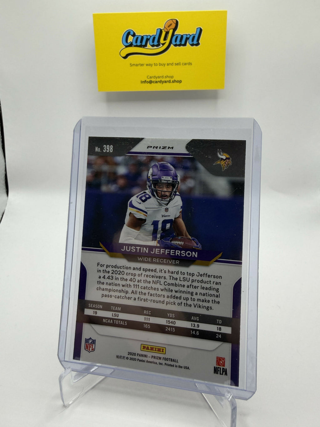 2020 Panini Prizm Justin Jefferson Red White Blue Rookie *Slight Damage*