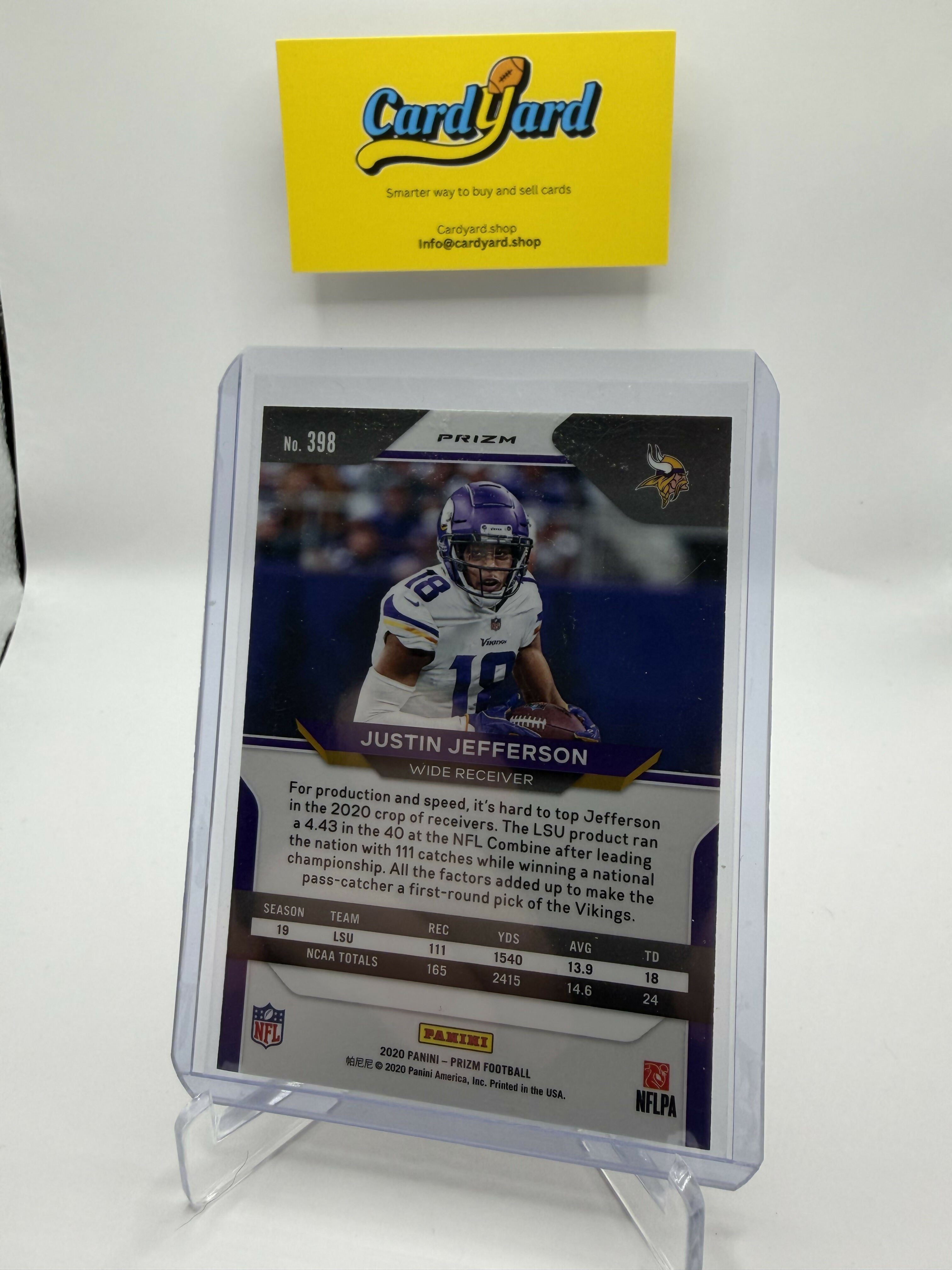 2020 Panini Prizm Justin Jefferson Red White Blue Rookie *Slight Damage*