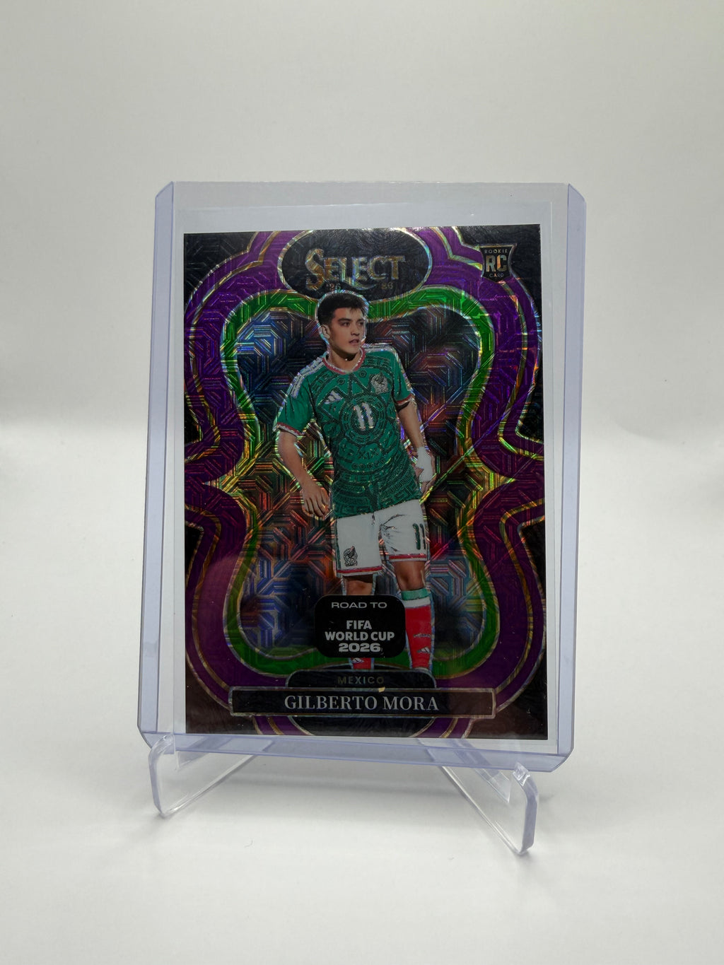 2025-26 Panini Select Road to FIFA World Cup 2026 Gilberto Mora Rookie Purple Mojo Mezzanine #125