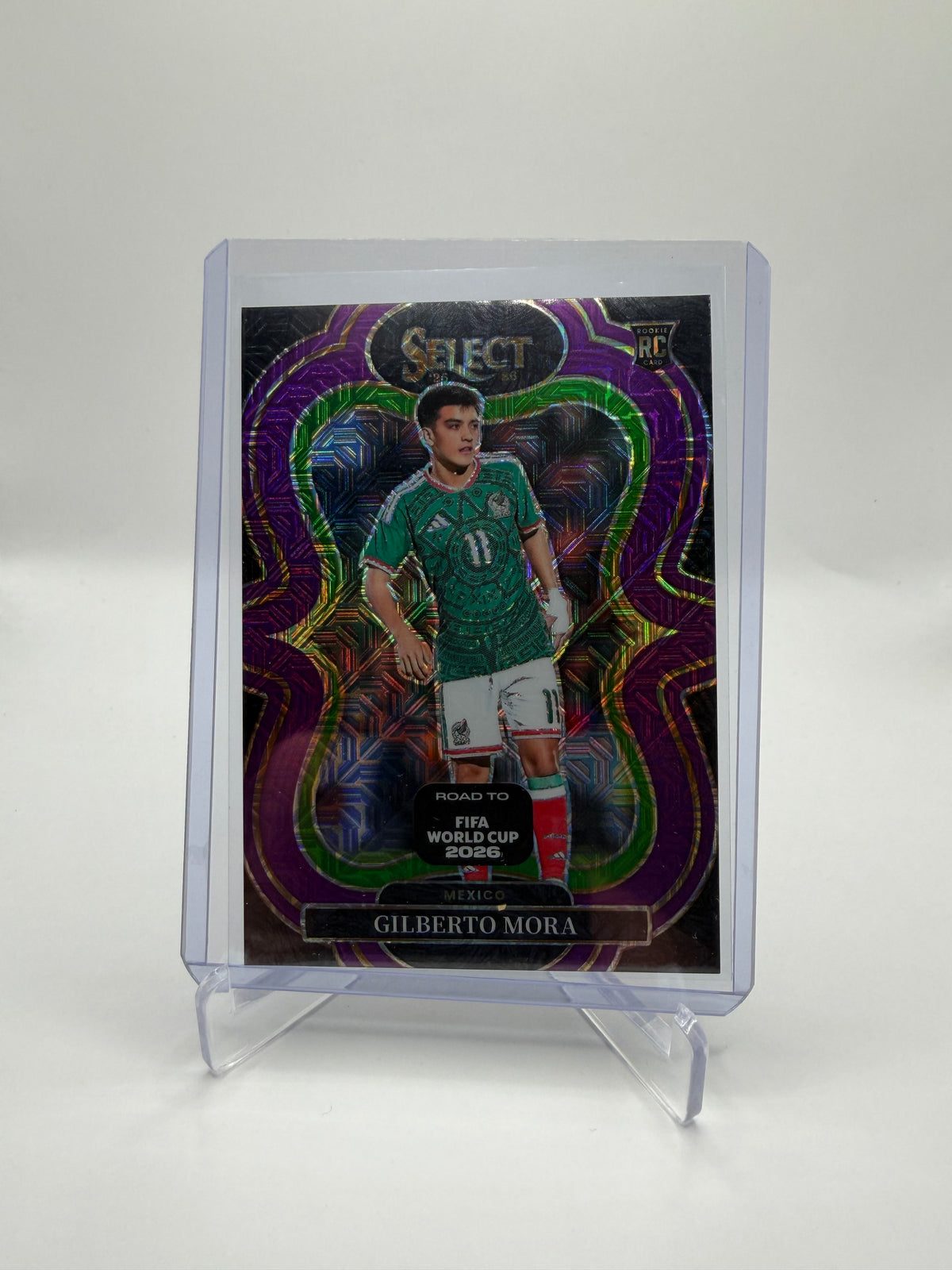 2025-26 Panini Select Road to FIFA World Cup 2026 Gilberto Mora Rookie Purple Mojo Mezzanine #125