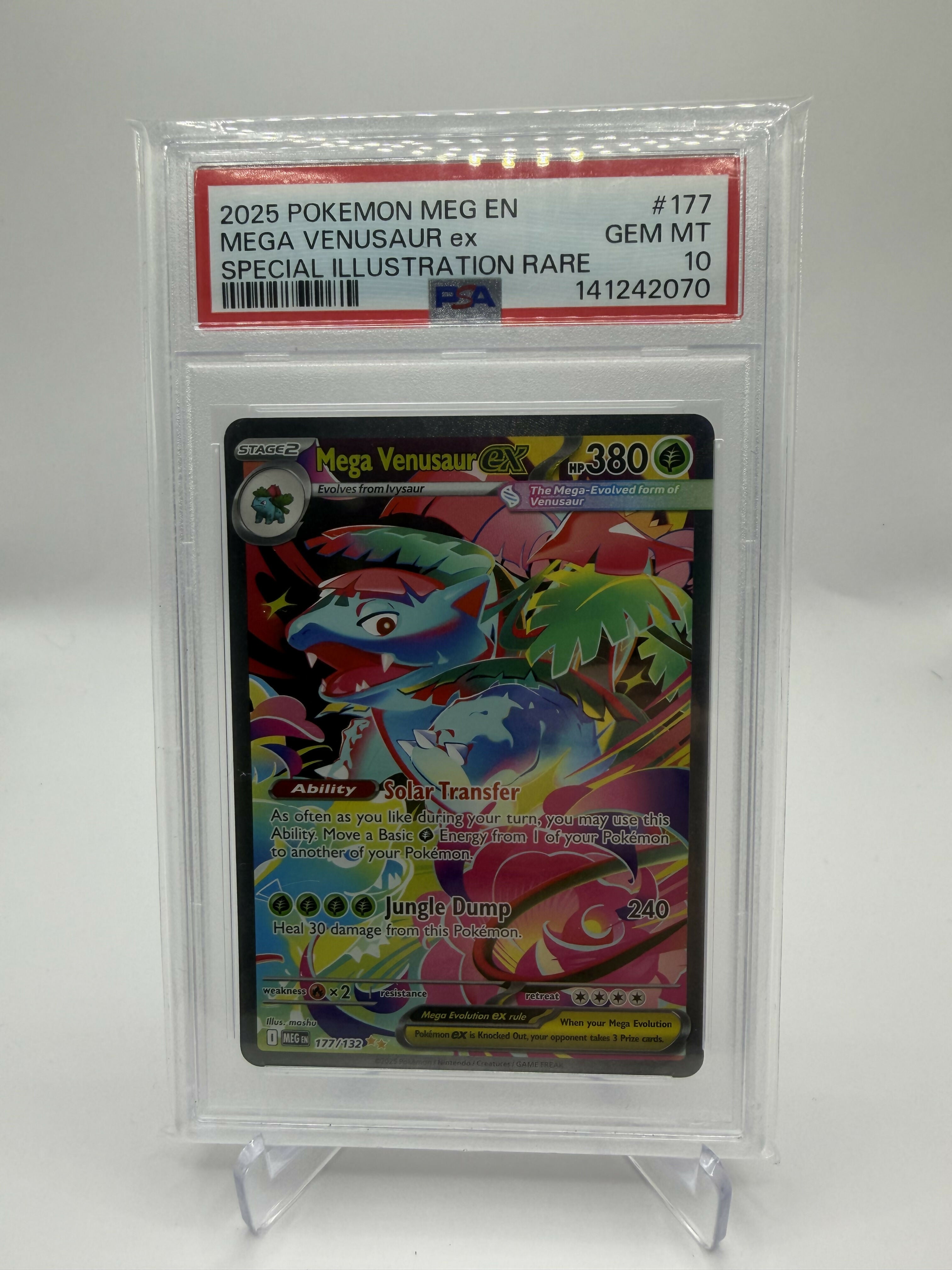 Bulbasaur, Ivysaur , Venasaur Mega Evolutions IR Full Art PSA 10 Set