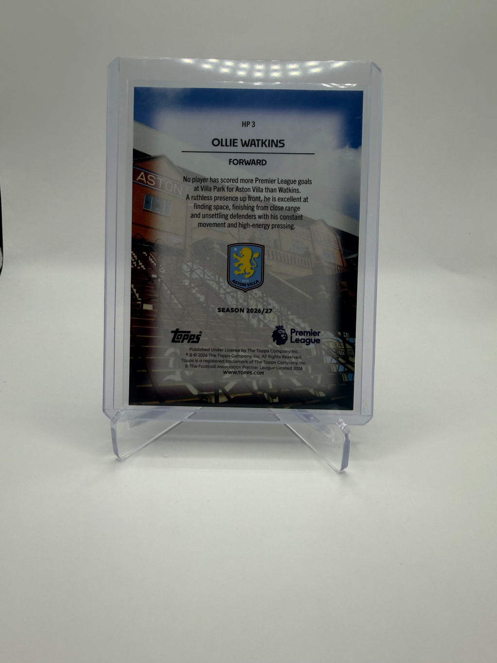 2026-27 Topps Premier League Home Pitch Ollie Watkins #HP 3
