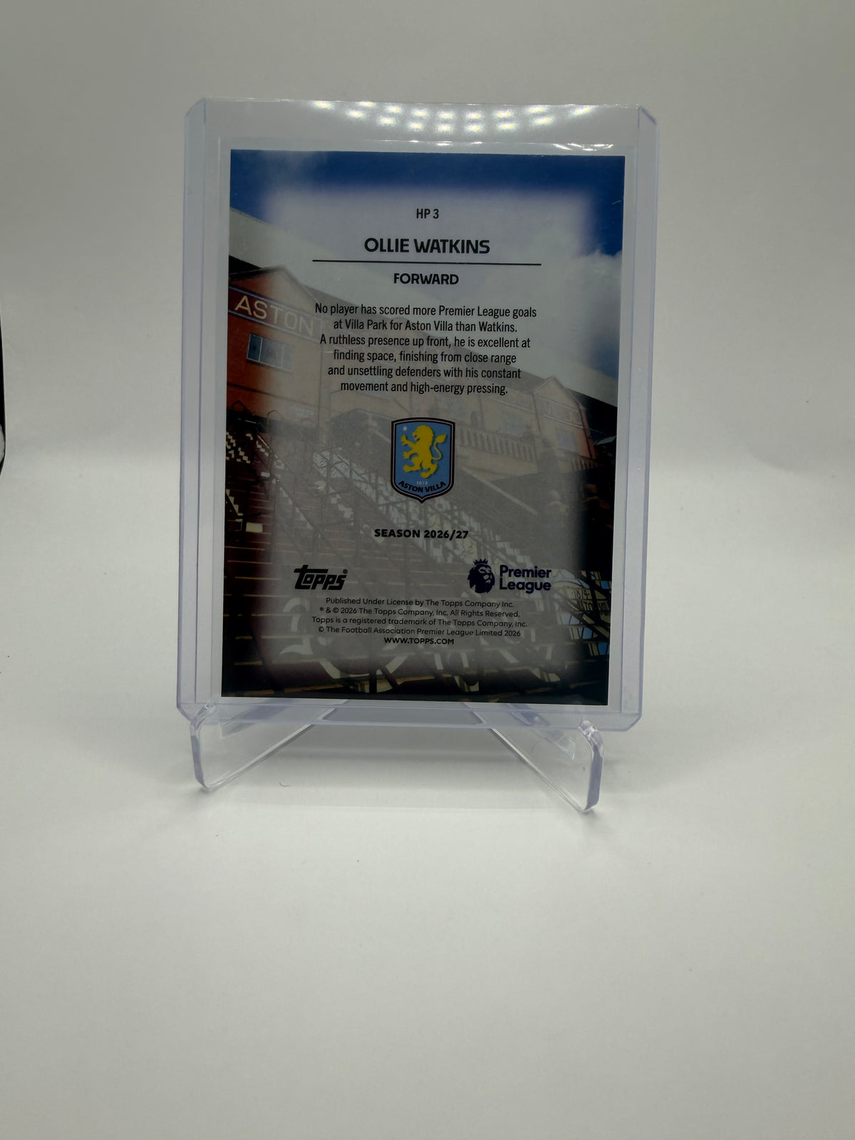 2026-27 Topps Premier League Home Pitch Ollie Watkins #HP 3