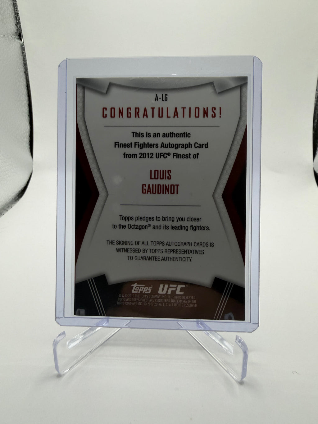2012 Topps UFC Finest Finest Fighters Autographs Louis Gaudinot #A-LG
