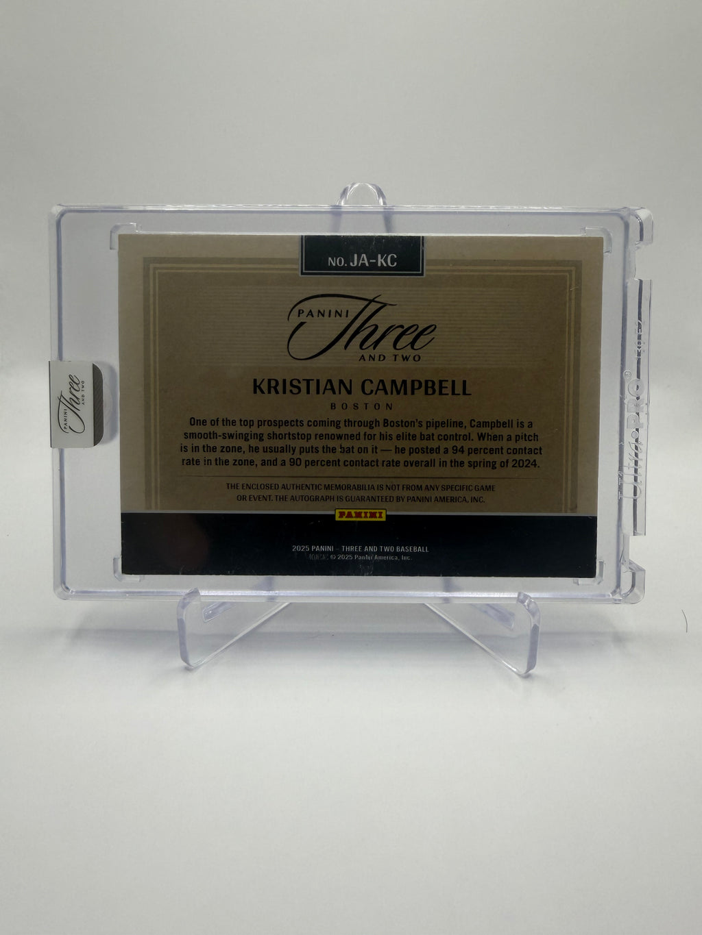 2025 Panini Three and Two Baseball Kristian Campbell Jersey Autographs #JA-KC Auto Jersey Relic /49