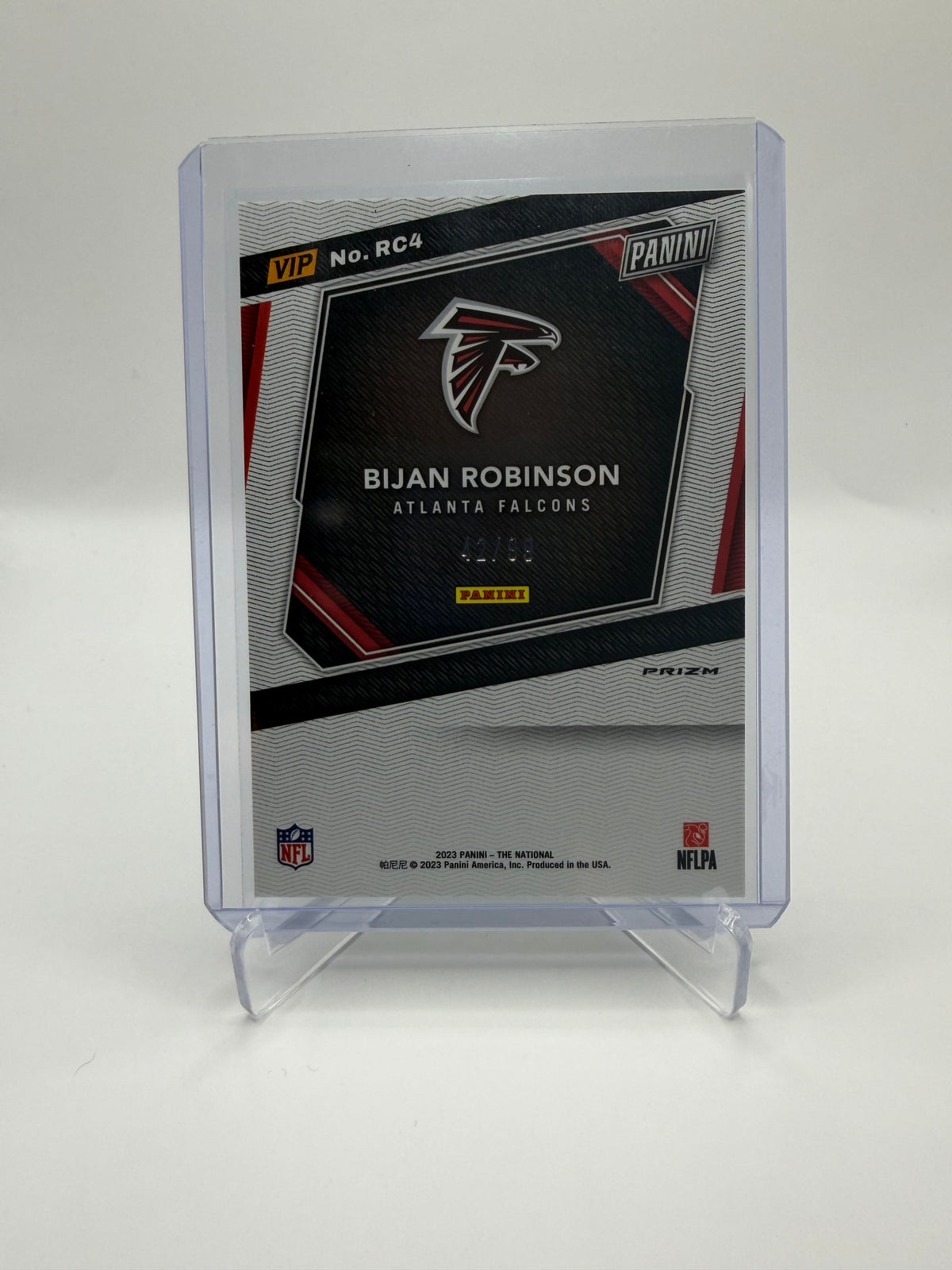 2023 Panini The National VIP Prizm Bijan Robinson Green Cracked Ice Rookie #RC4 /99