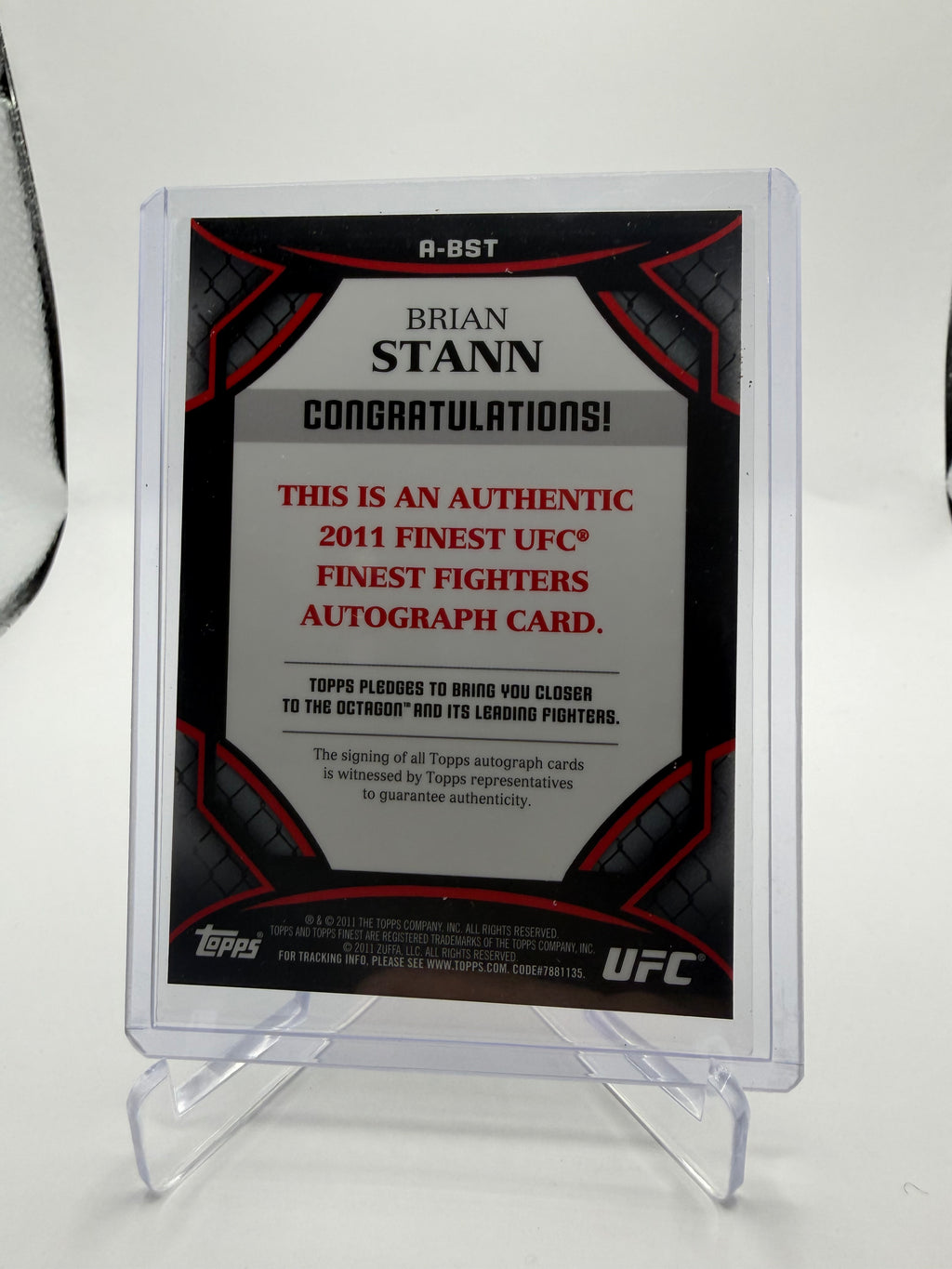 2011 Topps Finest UFC Finest Fighters Autographs Brian Stann #A-BST