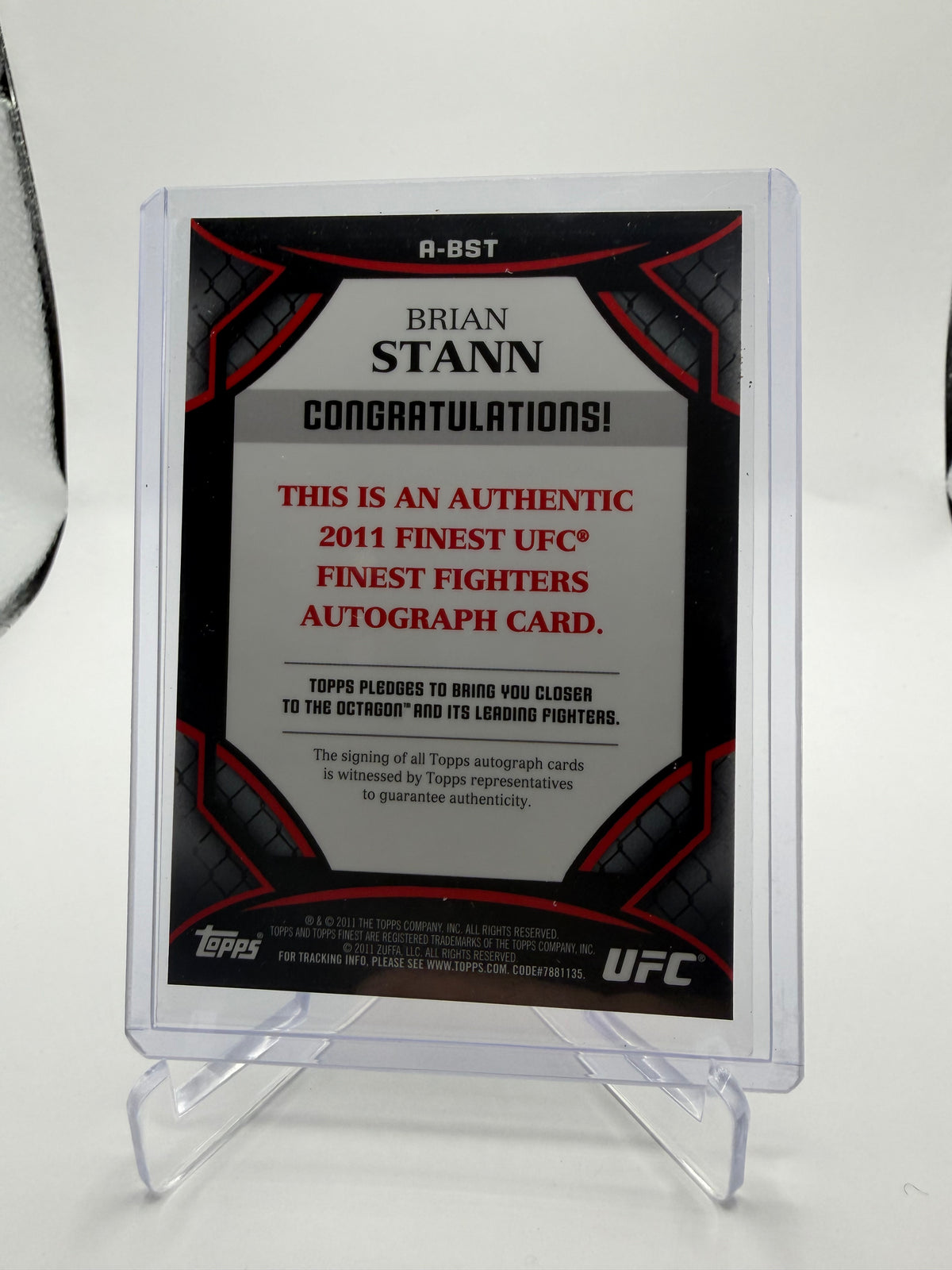 2011 Topps Finest UFC Finest Fighters Autographs Brian Stann #A-BST