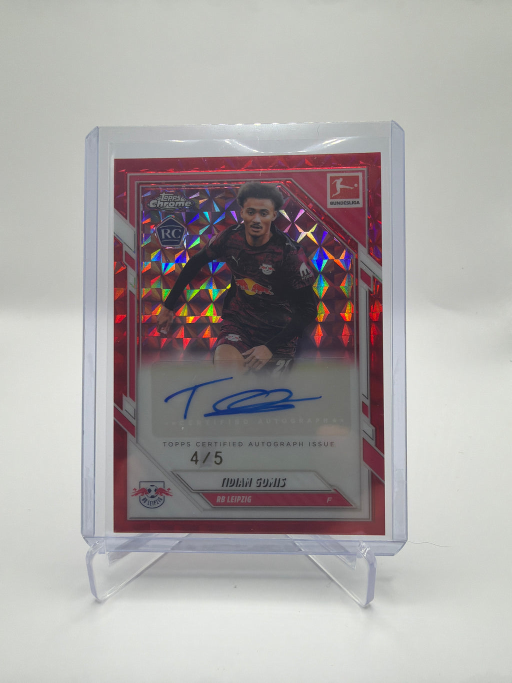 2025-26 Topps Chrome Bundesliga Tidiam Gomis  Autograph Red Geometric Refractor Rookie Card #BA-TG /5