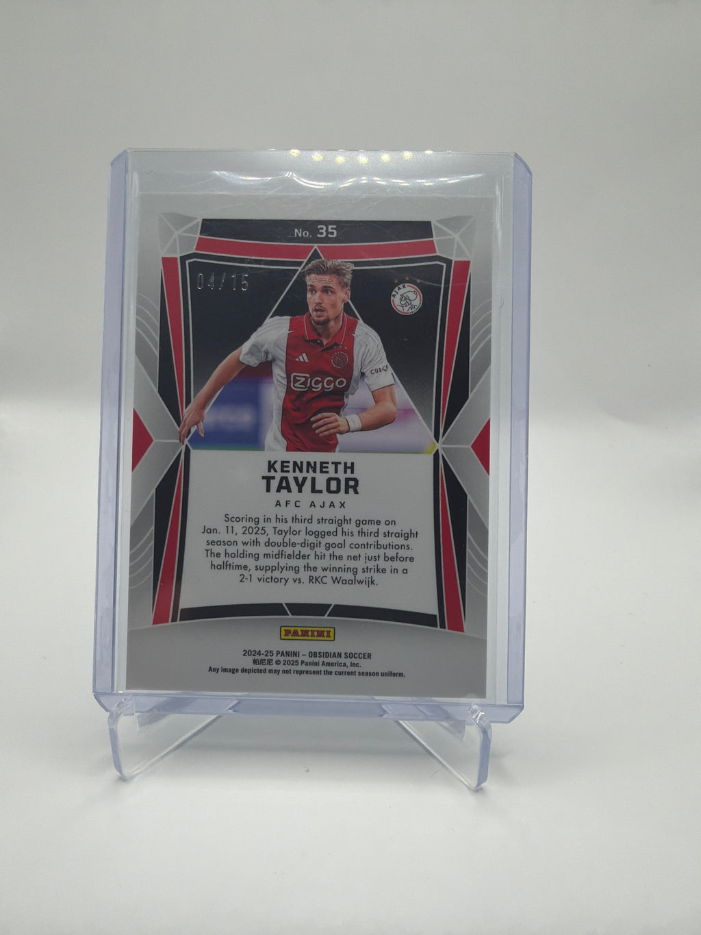 2024-25 Panini Obsidian Soccer Kenneth Taylor Blue Flood /15 #35