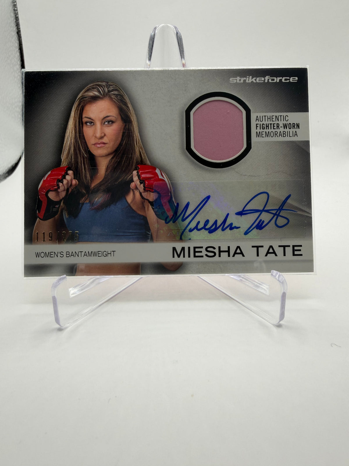 2012 Topps UFC Knockout Miesha Tate Autographed Fighter Gear Relic #AFG-MT /225