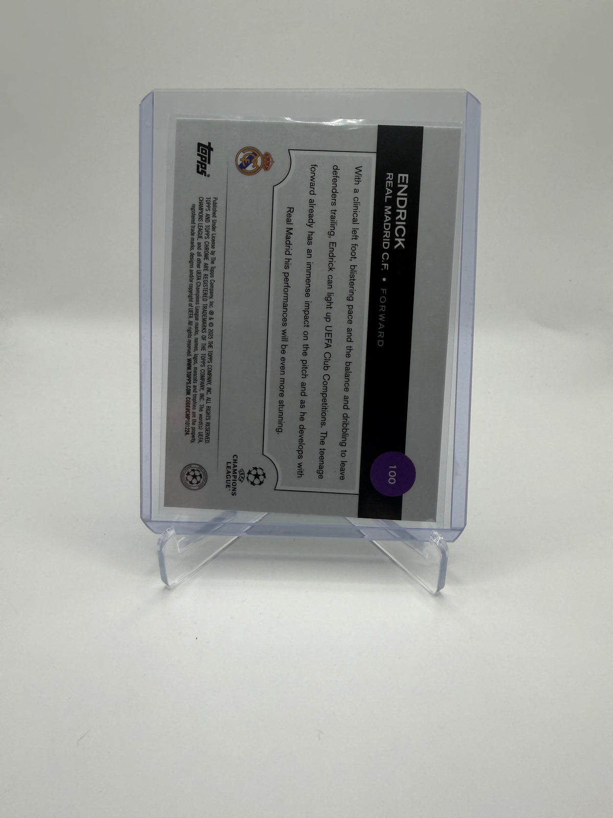 2024-25 Topps Chrome UEFA Club Competitions Endrick Rookie Night Vision #100 /225