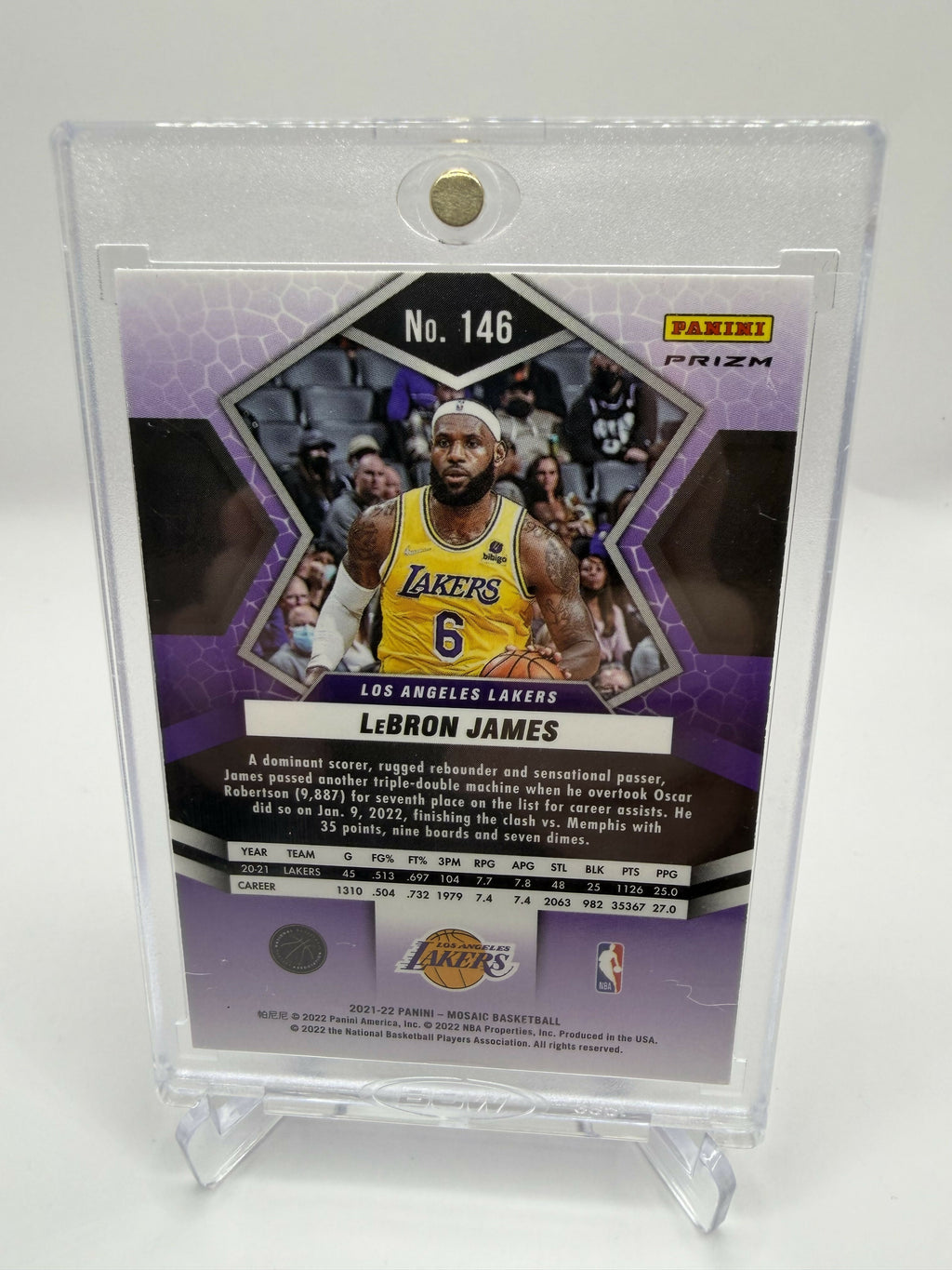 2021-2022 Panini Mosaic LeBron James Gold Wave