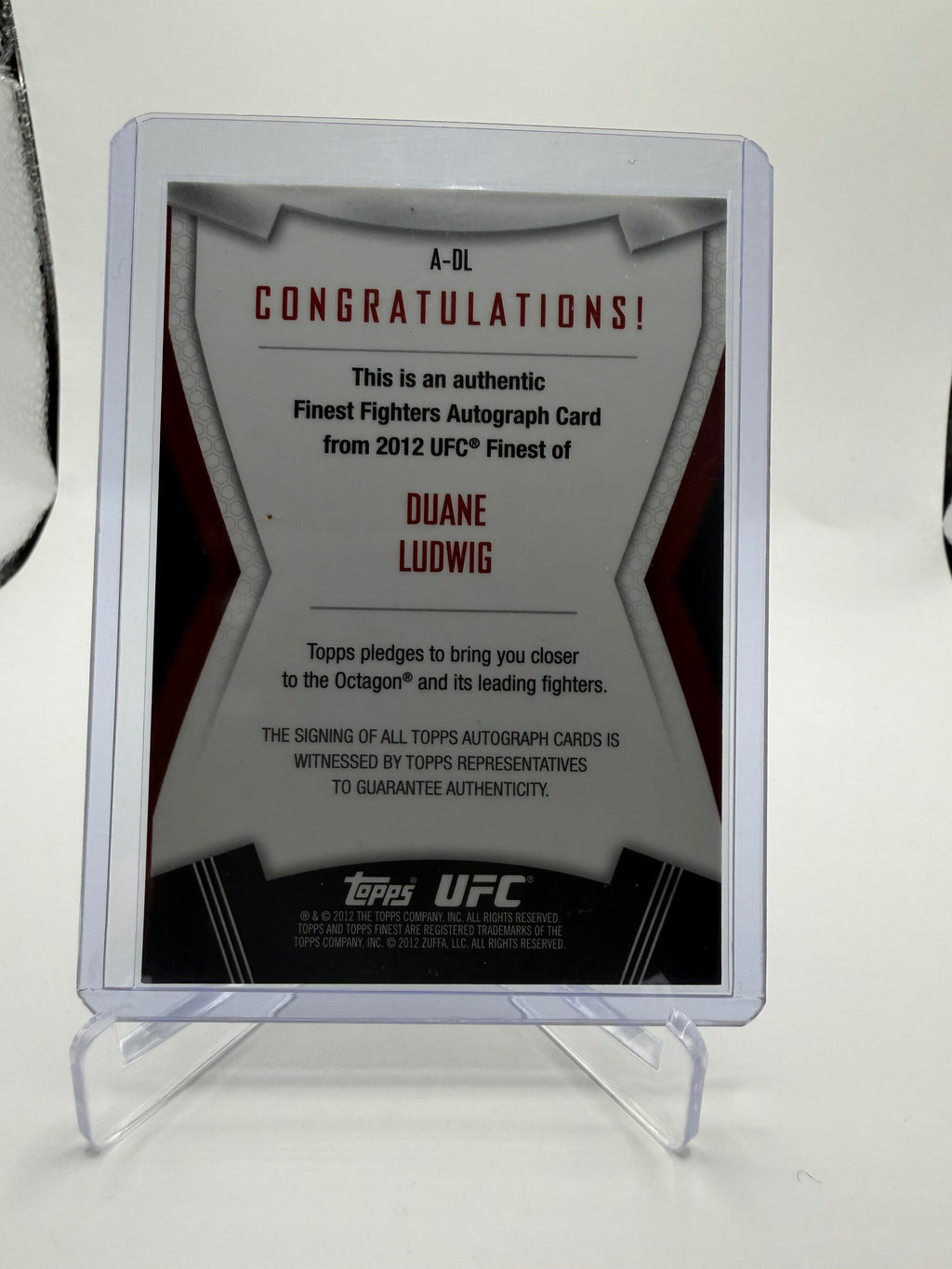 2012 Topps UFC Finest Finest Fighters Autographs Duane Ludwig #A-DL 1st Autograph