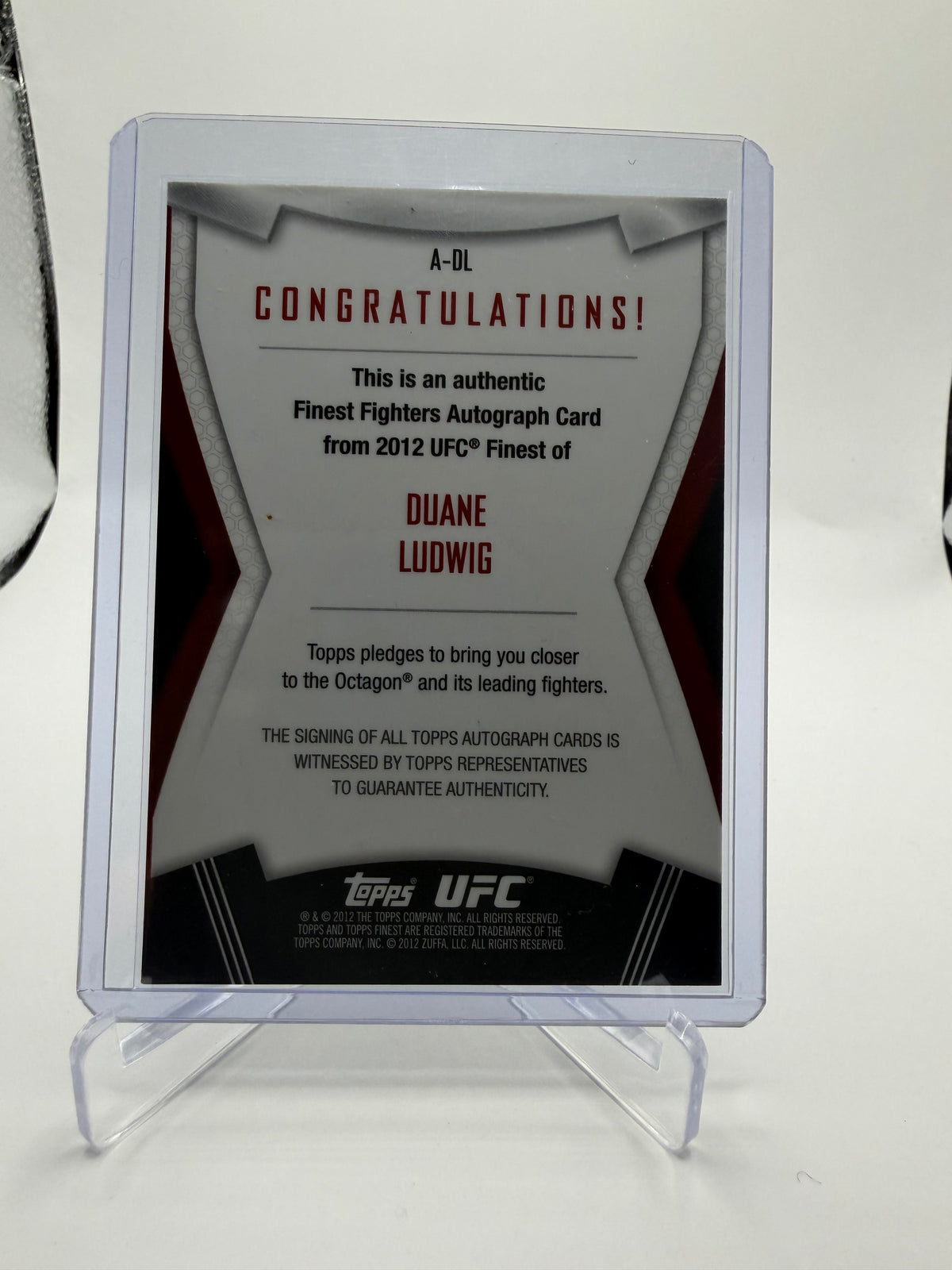 2012 Topps UFC Finest Finest Fighters Autographs Duane Ludwig #A-DL 1st Autograph