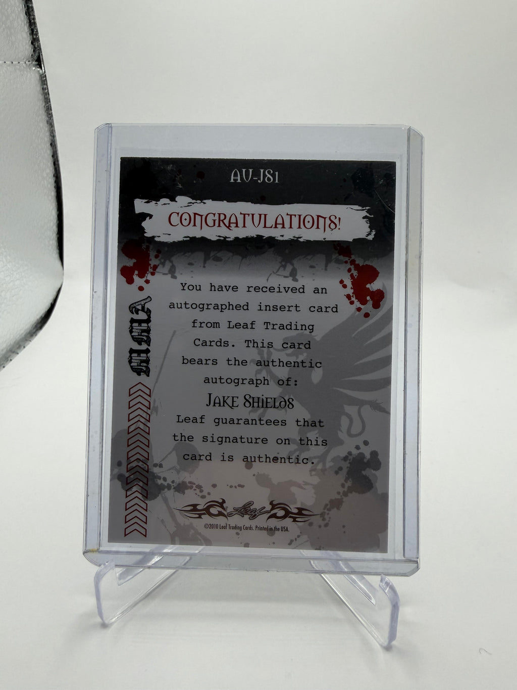 2010 Leaf MMA Jake Shields Auto #AU-JS1