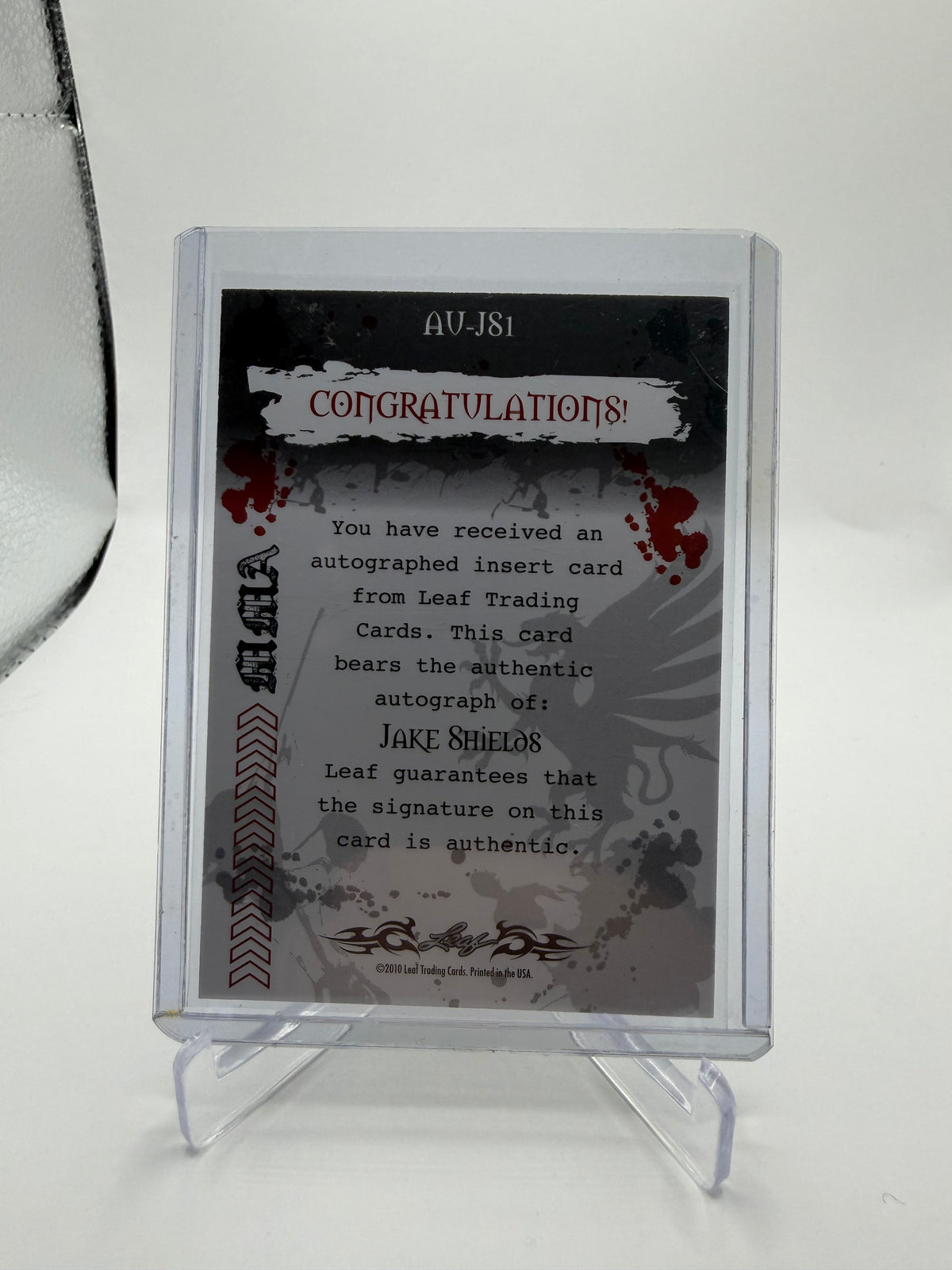 2010 Leaf MMA Jake Shields Auto #AU-JS1