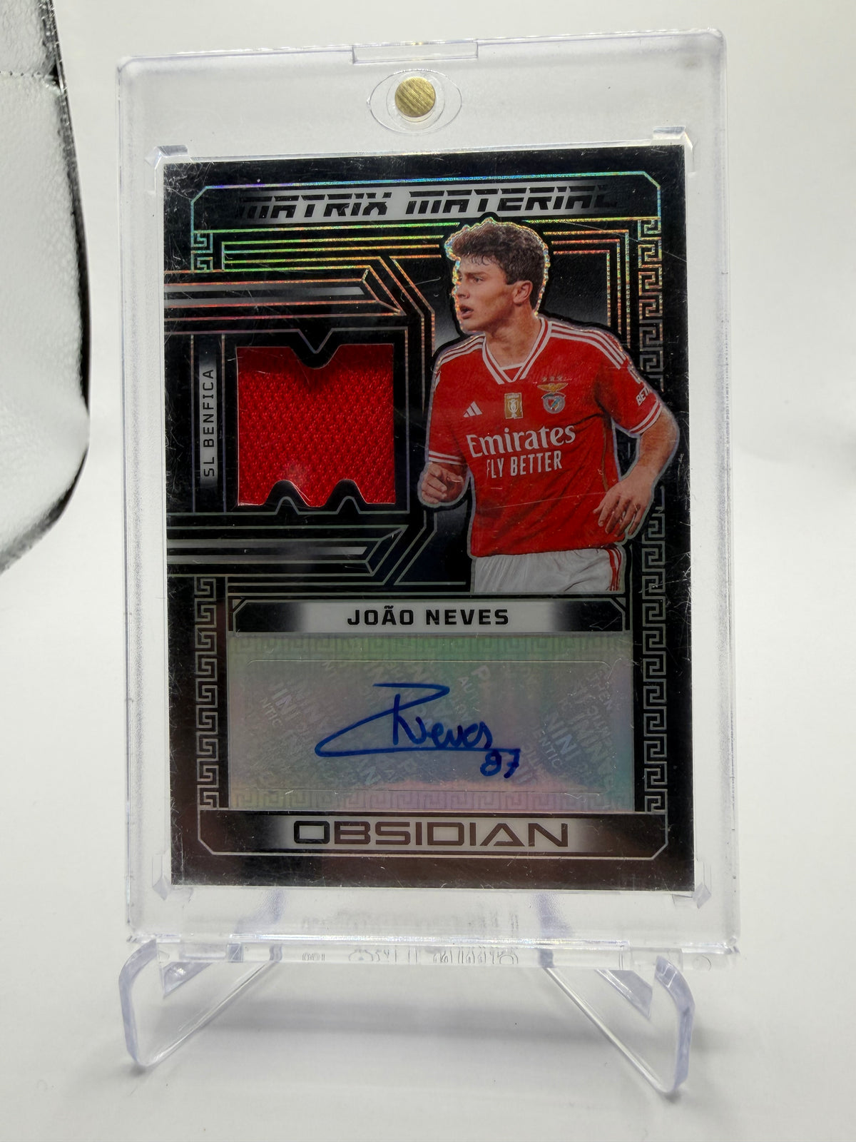 2023-24 Panini Obsidian Soccer João Neves Matrix Material Autographs Relic #MM-JN /15