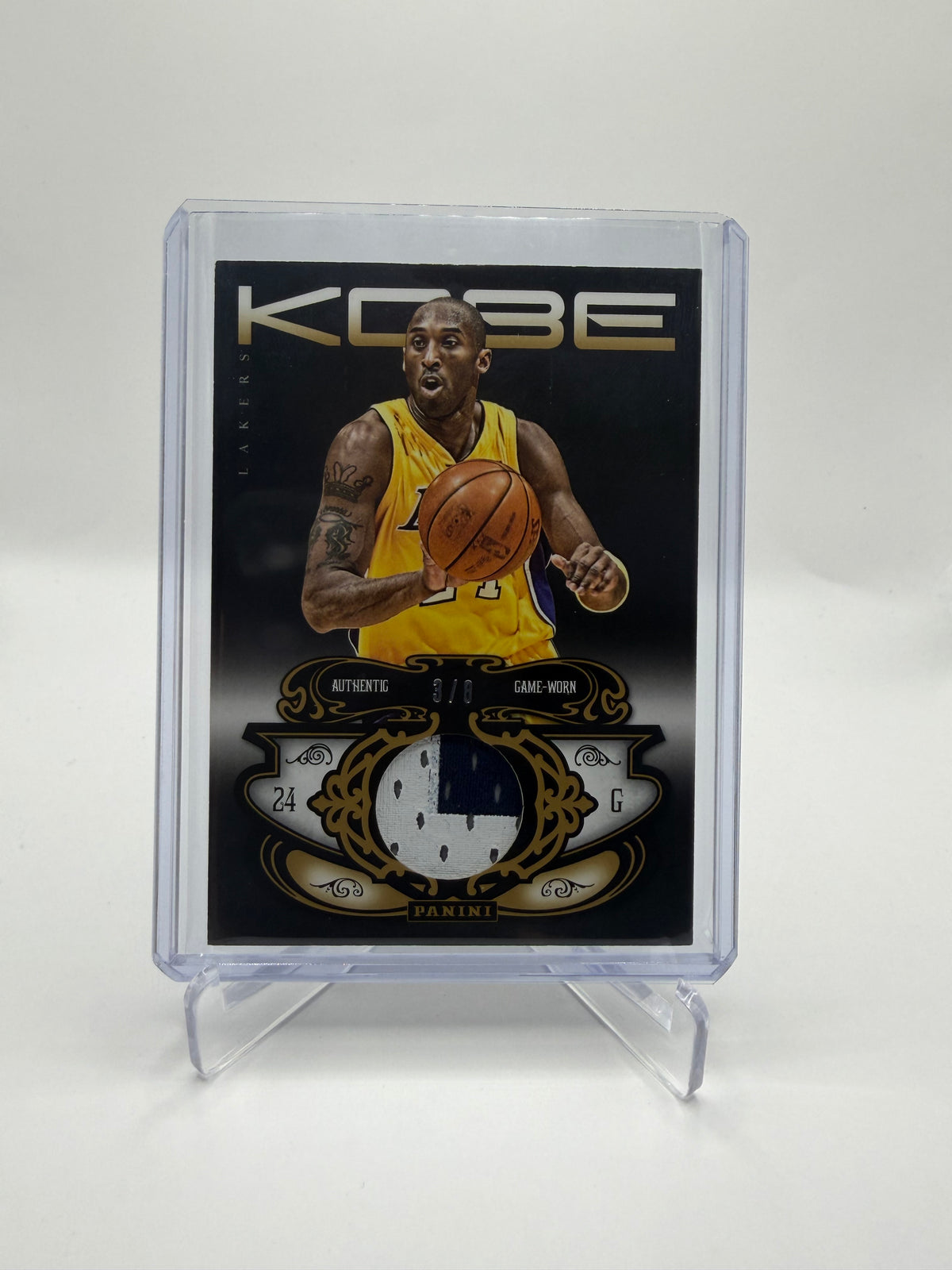 2012-13 Panini Kobe Anthology Kobe Bryant Authentic Game-Worn Prime Patch #34 /8