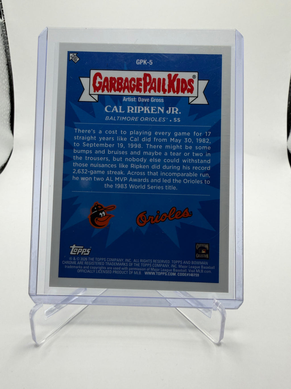 2026 Topps Chrome Garbage Pail Kids Countdown Collection Cal Ripken Jr. “Cal Ripped” #GPK-5