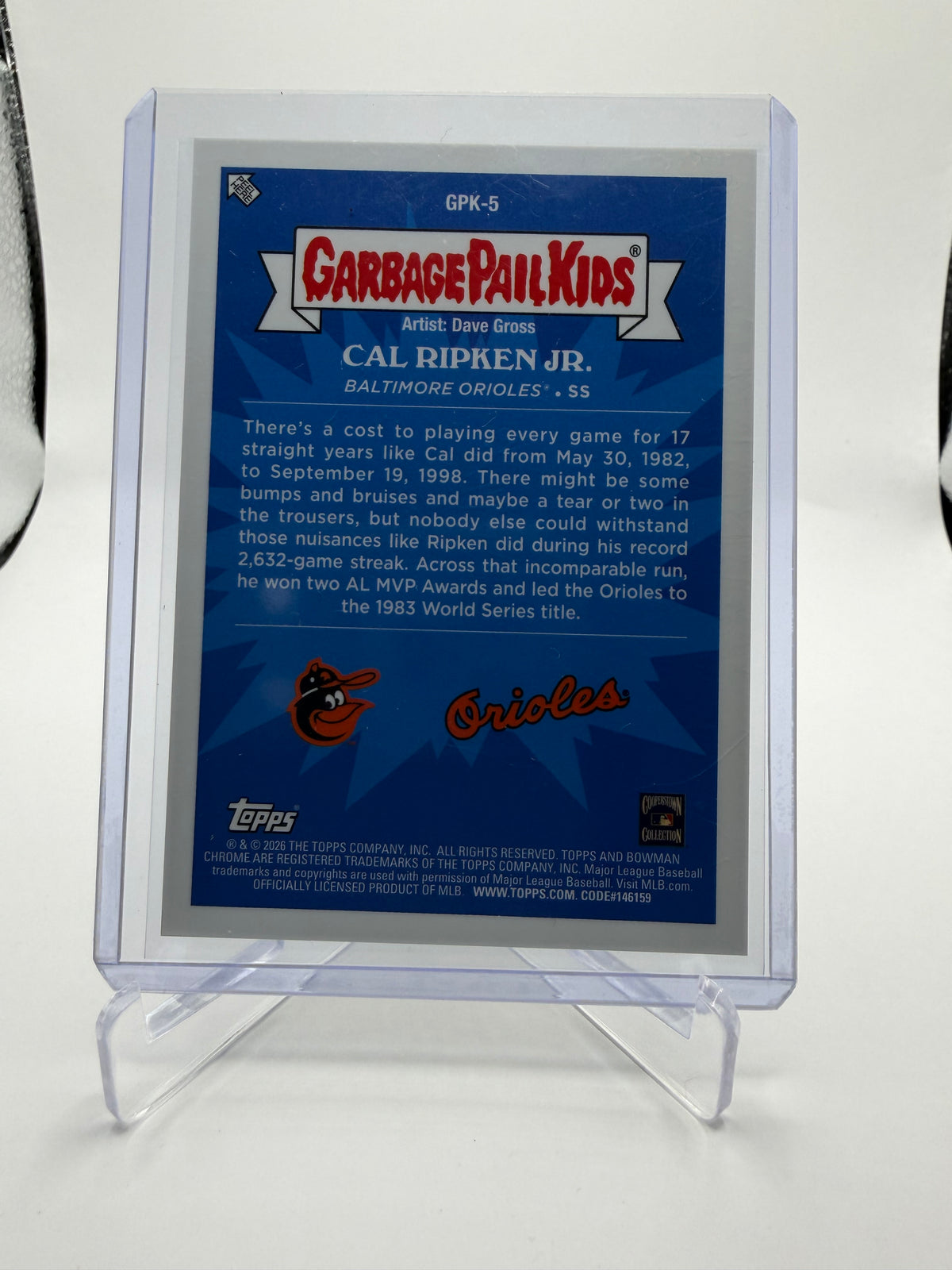 2026 Topps Chrome Garbage Pail Kids Countdown Collection Cal Ripken Jr. “Cal Ripped” #GPK-5