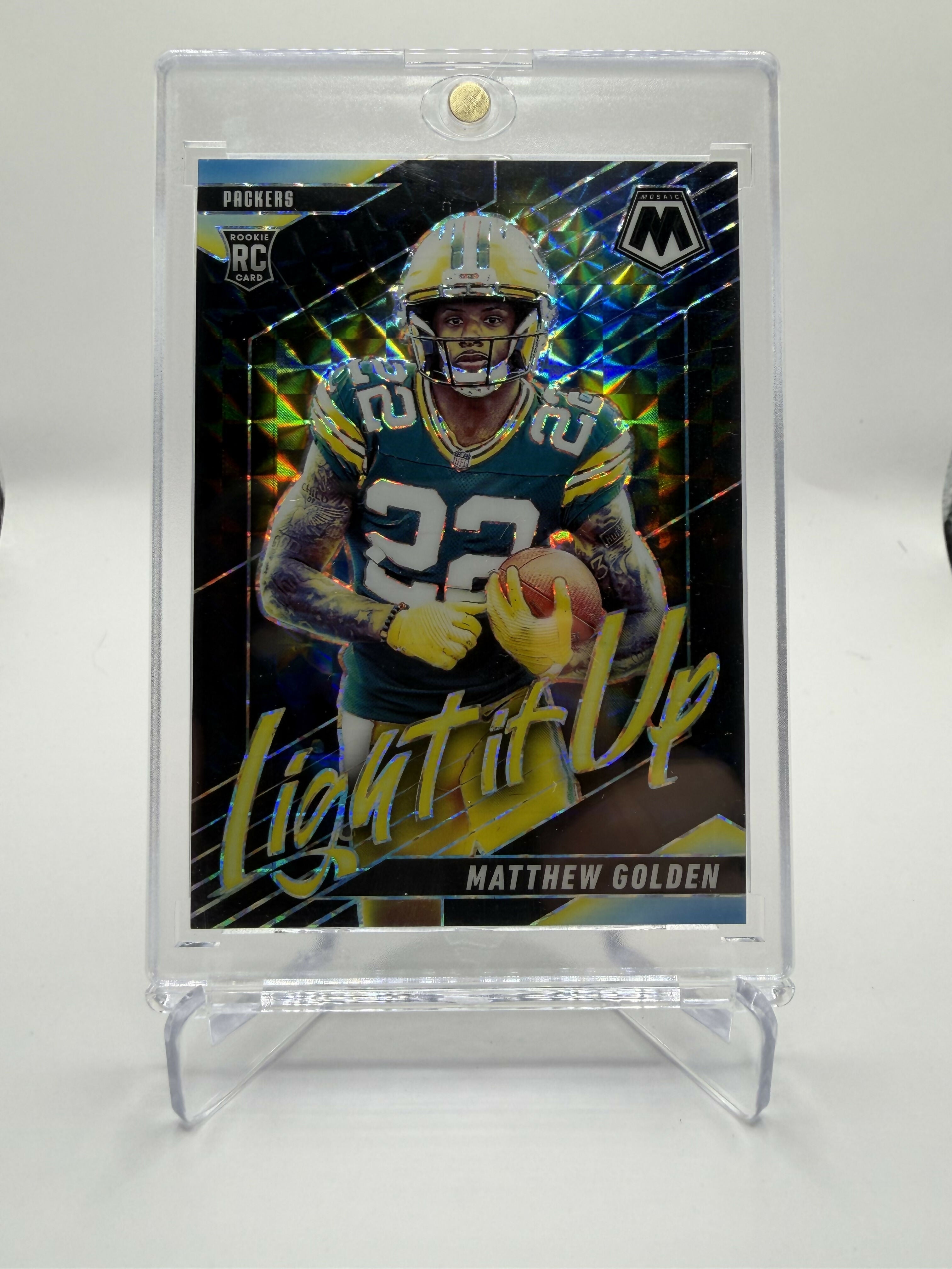 2025 Panini Mosaic Matthew Golden Light it Up Black 1/1