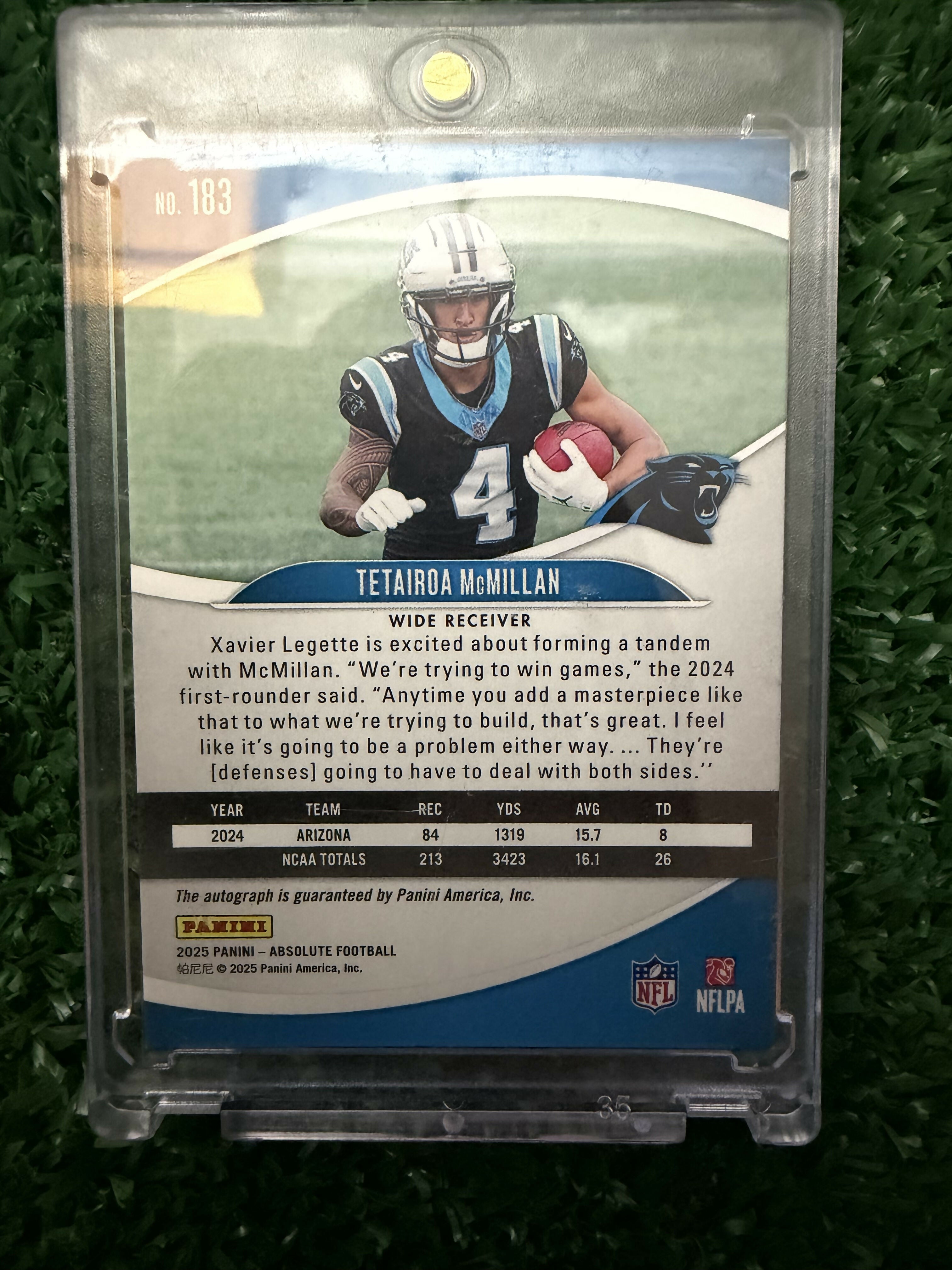 2025 Absolute Tetairoa McMillan auto /50 blue gold