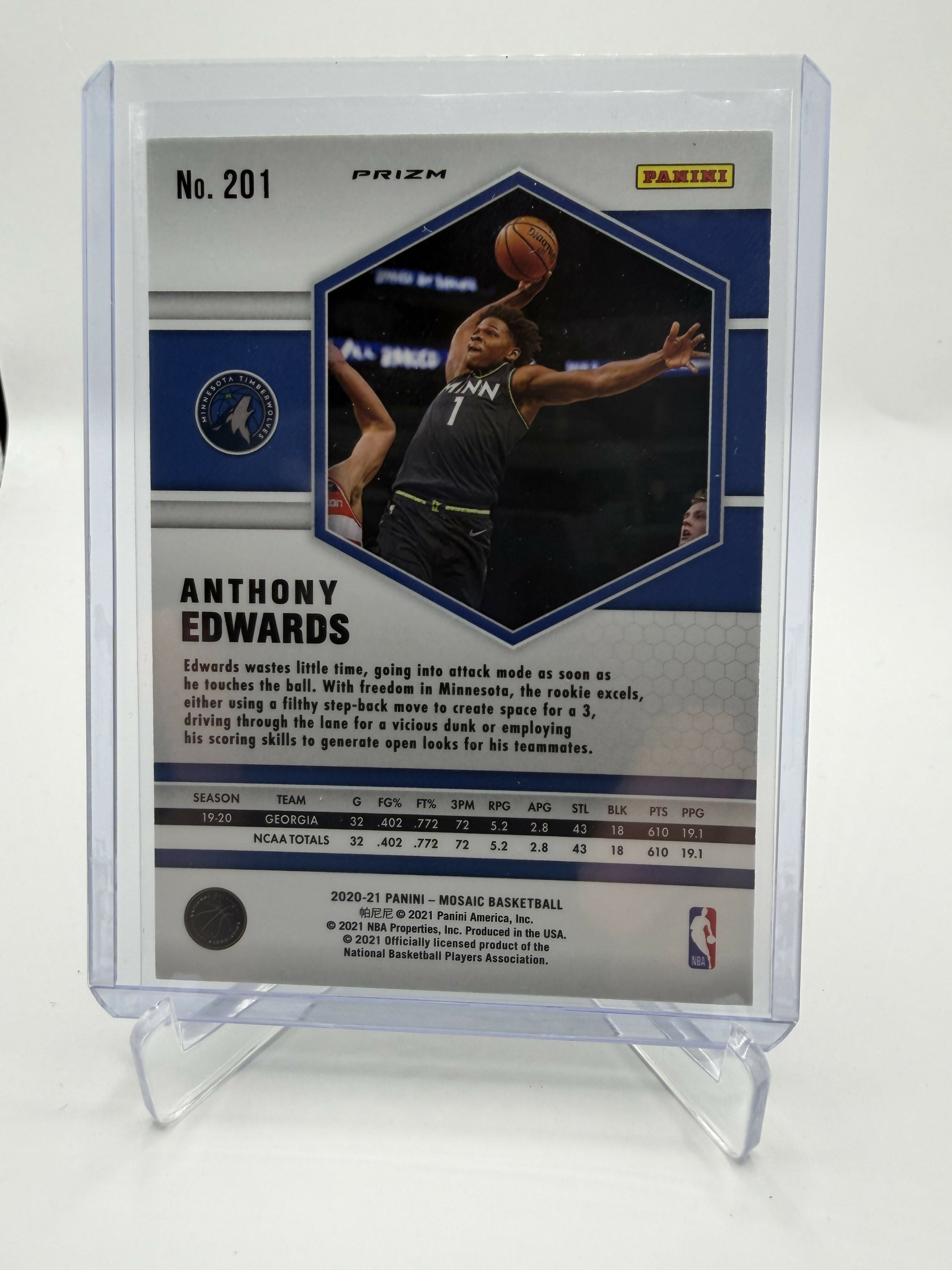 2020-2021 Panini Mosaic Anthony Edwards Green Rookie