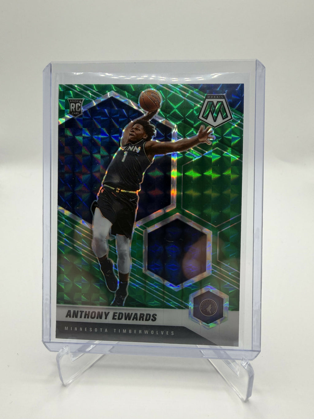 2020-2021 Panini Mosaic Anthony Edwards Green Rookie